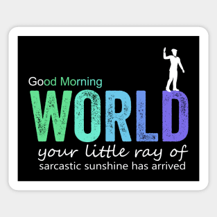 good morning world Sticker